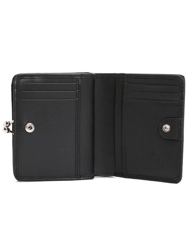 ORB Logo Saffiano Half Wallet Black - VIVIENNE WESTWOOD - BALAAN 6