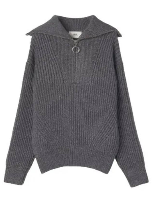 Wool turtleneck knit gray - AMI - BALAAN 1