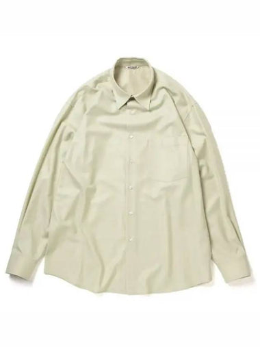 SUPER LIGHT WOOL SHIRT A23AS01OS KHAKI - AURALEE - BALAAN 1