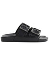 Men's Mallorca Buckle Sandals Slippers Black - BALENCIAGA - BALAAN 3