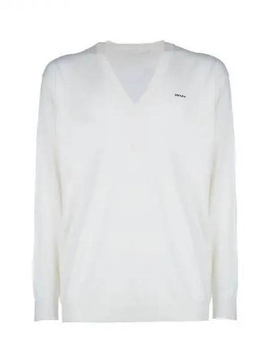 Chest logo cashmere knit - PRADA - BALAAN 1