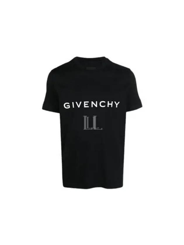 Archetype Logo Print Slim Fit Cotton Short Sleeve T-Shirt Black - GIVENCHY - BALAAN 2