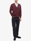 Fox Head Patch Classic Wool Cardigan Wine - MAISON KITSUNE - BALAAN 7