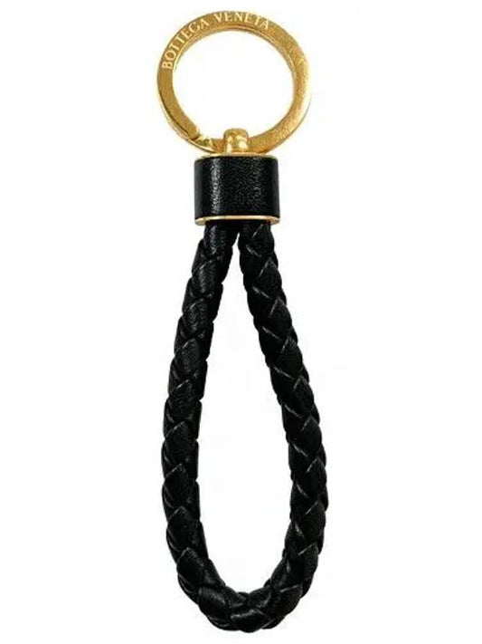 Intrecciato Lambskin Key Holder Black - BOTTEGA VENETA - BALAAN 2