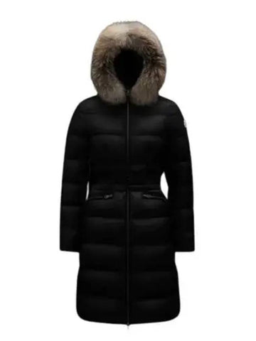 Boedic Logo Patch Fox Fur Down Long Padding Black - MONCLER - BALAAN 1