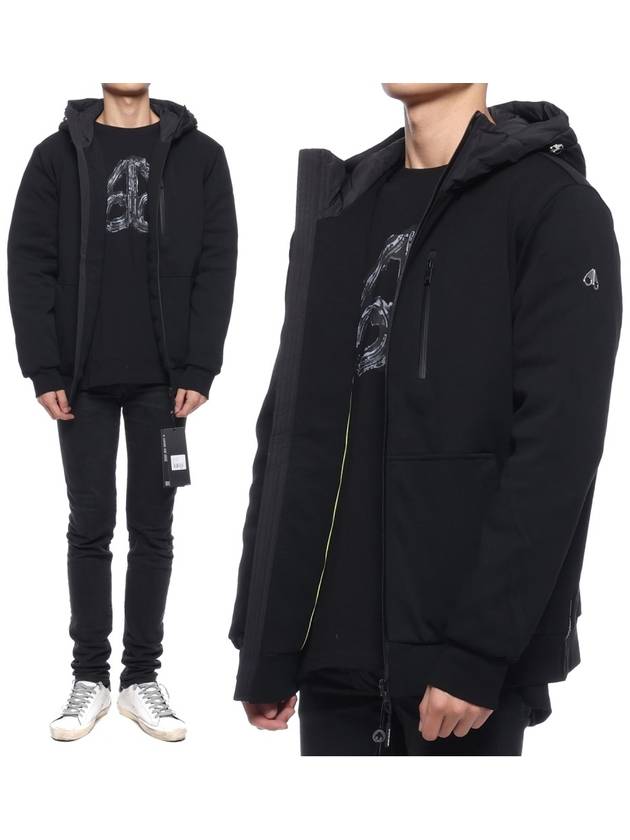 Barough Relaxed Fit Zip Up Hoodie Black - MOOSE KNUCKLES - BALAAN 2