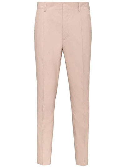 Waistband Cotton Blend Straight Pants Beige - PRADA - BALAAN 2