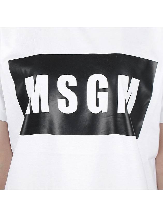 Women's Box Logo Short Sleeve T-Shirt White - MSGM - 7