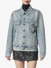 Oversized Fit Denim Jacket Sky Blue - SAINT LAURENT - BALAAN 2