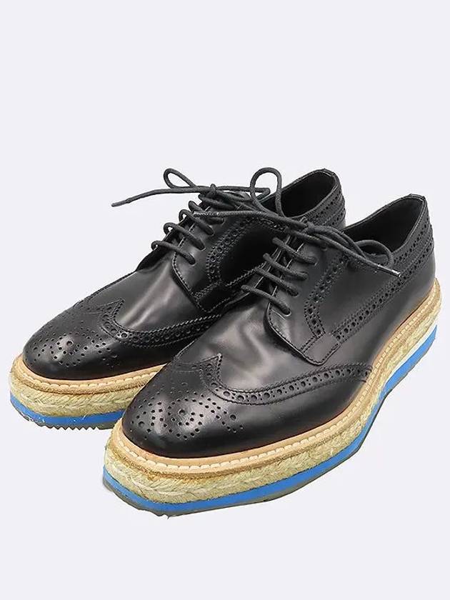 Black Color Wingtip Clipper Women s Shoes - PRADA - BALAAN 5