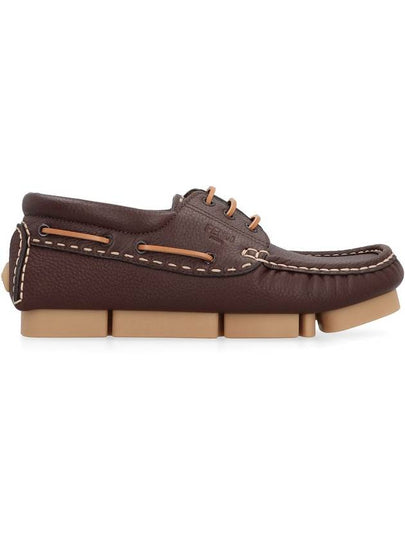 Fendi Fendi Deck Leather Boat Shoes - FENDI - BALAAN 2