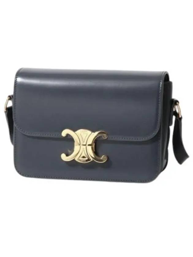 Teen Triomphe Shiny Calfskin Cross Bag Slate Grey - CELINE - BALAAN 2