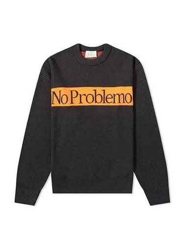 Aries Sweatshirt No Problem Knit Black - ARIES - BALAAN 1