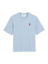 Small Heart Logo Boxy Fit Short Sleeve T-Shirt Light Blue - AMI - BALAAN 2