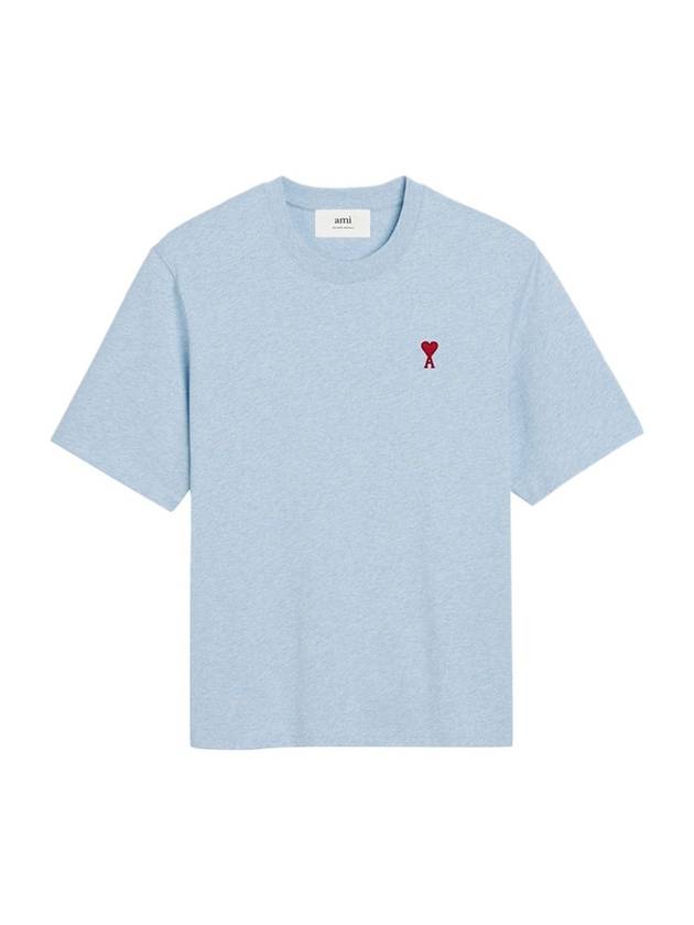 Small Heart Logo Boxy Fit Short Sleeve T-Shirt Light Blue - AMI - BALAAN 2