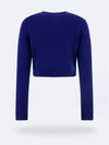 Embroidered Logo Ribbed Knit Top Navy Blue - CASABLANCA - BALAAN 3