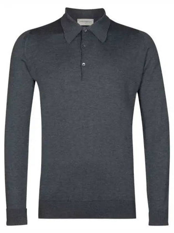 Finchley Charcoal Polo Knit - JOHN SMEDLEY - BALAAN 1