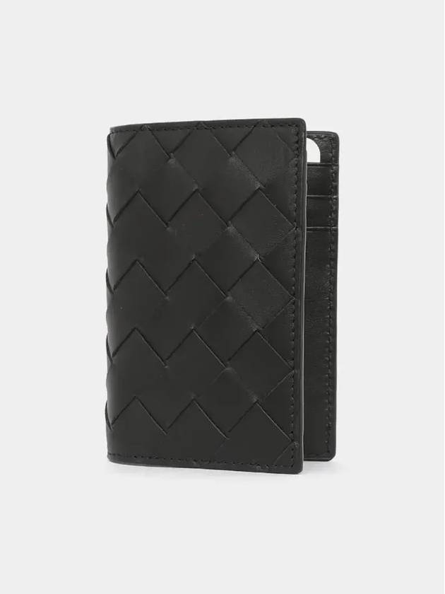 Intrecciato Flap Card Case Black - BOTTEGA VENETA - BALAAN 4