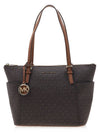 Jet Set Signature Logo Pendant Tote Bag Dark Brown - MICHAEL KORS - BALAAN.