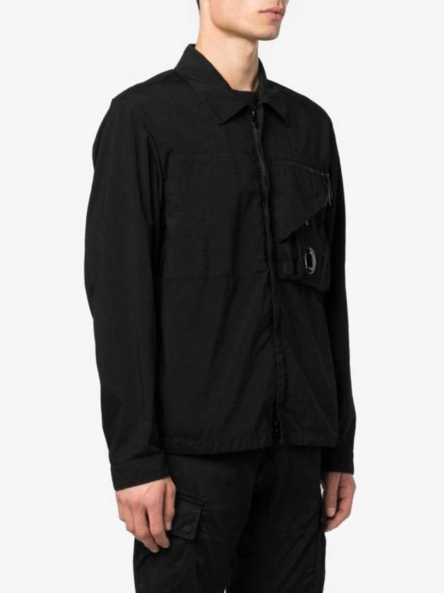 Tylon P Lens Overshirt Zip Up Jacket Black - CP COMPANY - BALAAN 4