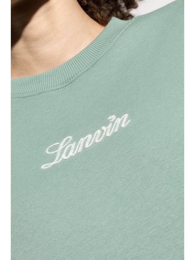 Lanvin Sweatshirt With Embroidered Logo, Women's, Green - LANVIN - BALAAN 5