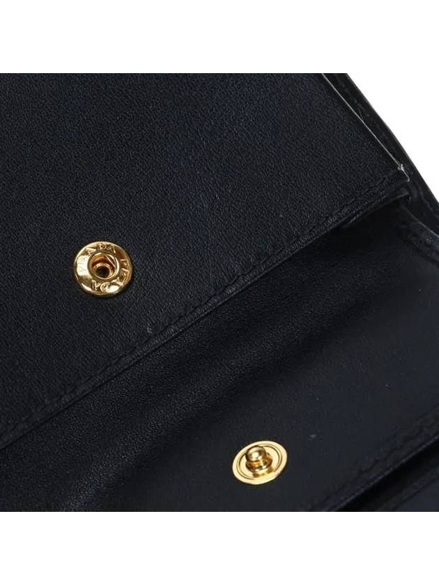 Vitello Gold Logo Bifold Wallet Black - PRADA - BALAAN 11