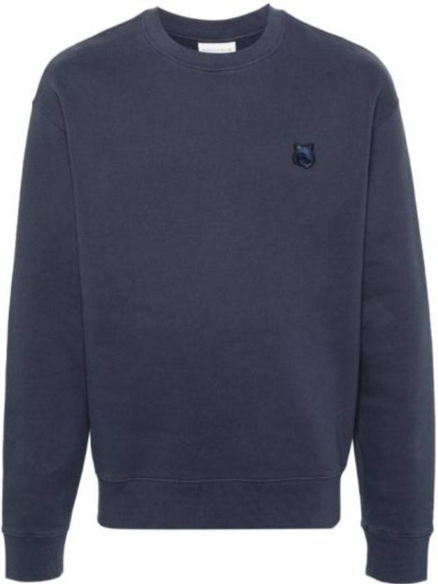 Bold Fox Head Cotton Sweatshirt Ink Blue - MAISON KITSUNE - BALAAN 2