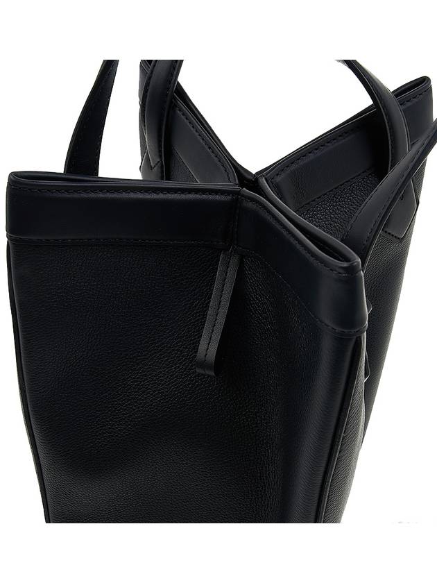 Origami Medium Leather Tote Bag Black - FENDI - BALAAN 10