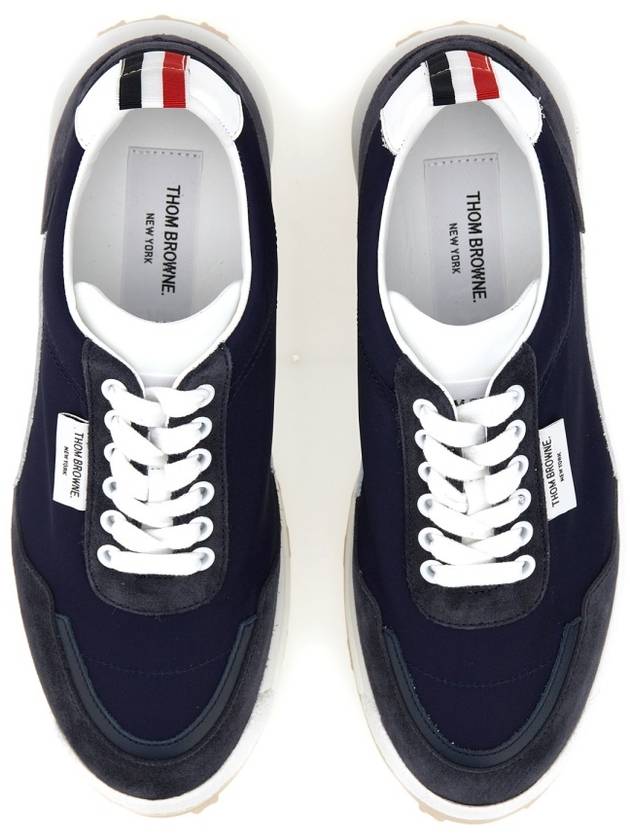 Eco Nylon Alumni Trainer Low Top Sneakers Blue - THOM BROWNE - BALAAN 4