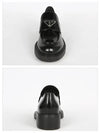 Triangle Logo Chocolate Brushed Leather Loafers Black - PRADA - BALAAN 3