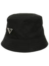 Triangle Logo Re-nylon Bucket Hat Black - PRADA - BALAAN 3