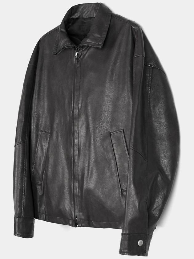 two-way high neck leather jacket black - EXCONTAINER - BALAAN 1