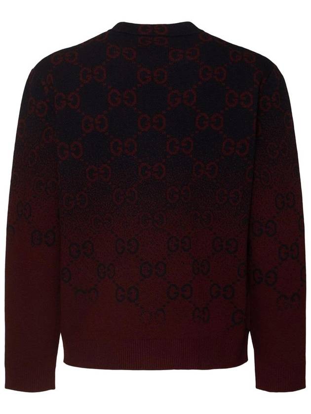 GG Degradé Wool Jacquard Knit Top Bordeaux Dark Blue - GUCCI - BALAAN 3