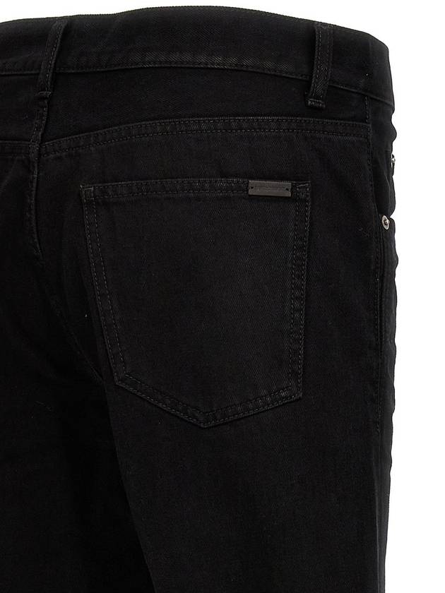 Denim Cotton Straight Jeans Black - SAINT LAURENT - BALAAN 2