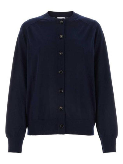 Round Neck Cashmere Cardigan Navy - BOTTEGA VENETA - BALAAN 2