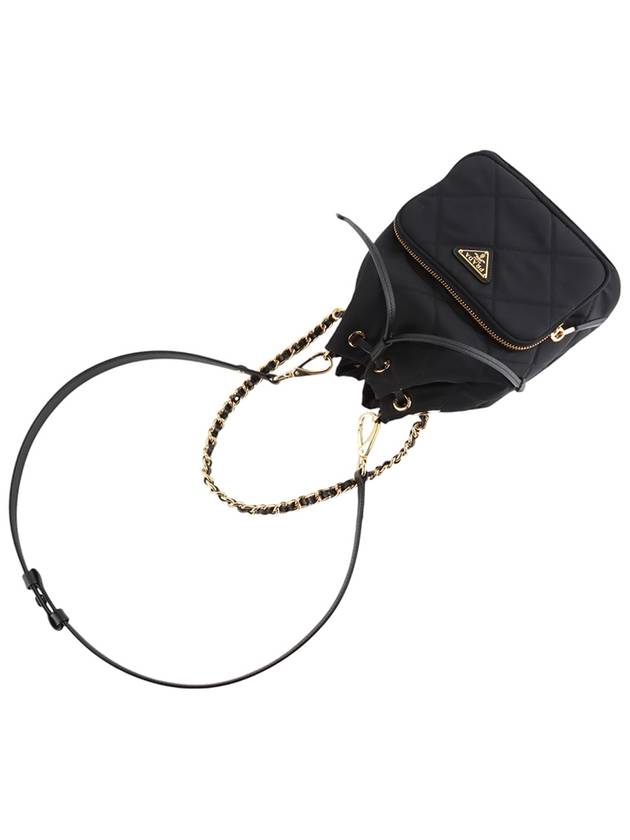 1BH038 Duet Pocono Re Nylon Quilted Chain Bucket Bag 34145Y - PRADA - BALAAN 4