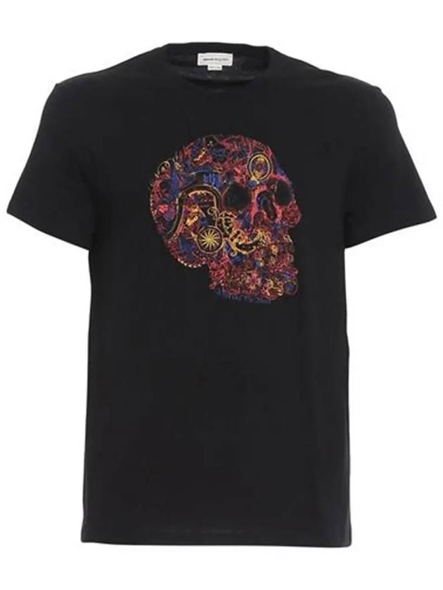 Skull Skull Printing Short Sleeve T-Shirt Black - ALEXANDER MCQUEEN - BALAAN 2