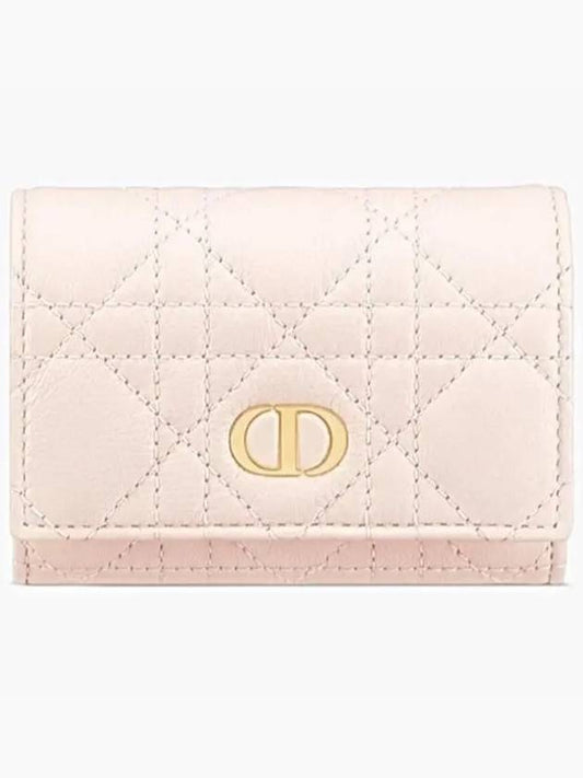 Caro XS Supple Cannage Calfskin Card Wallet Powder Pink - DIOR - BALAAN 2