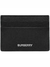 Grainy Leather Card Wallet Black - BURBERRY - BALAAN.