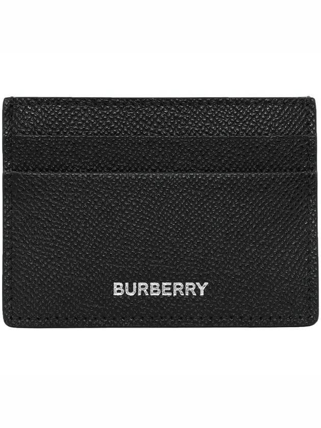 Grainy Leather Card Wallet Black - BURBERRY - BALAAN.