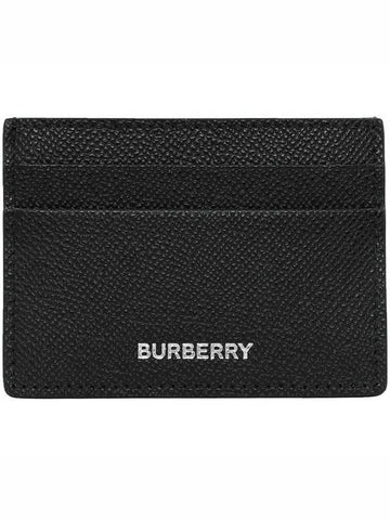 Grainy Leather Card Wallet Black - BURBERRY - BALAAN.