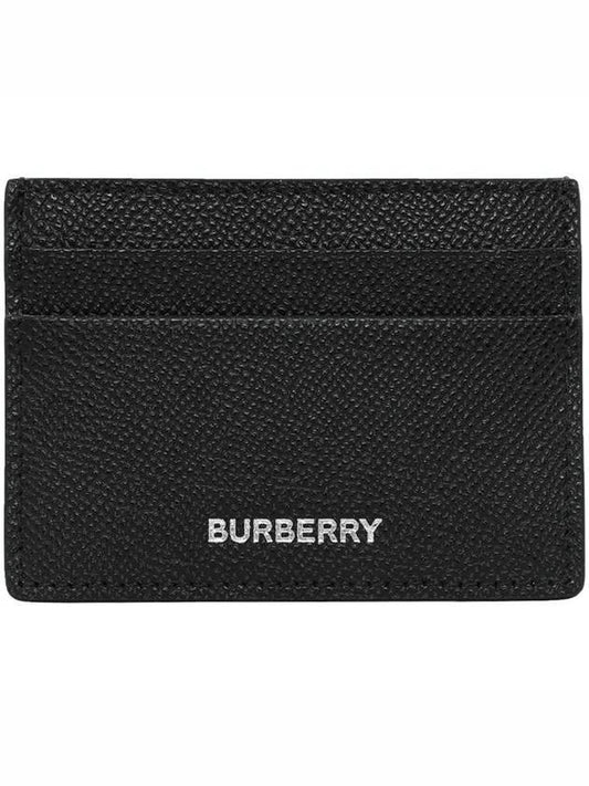 Grainy Leather Card Wallet Black - BURBERRY - BALAAN 1