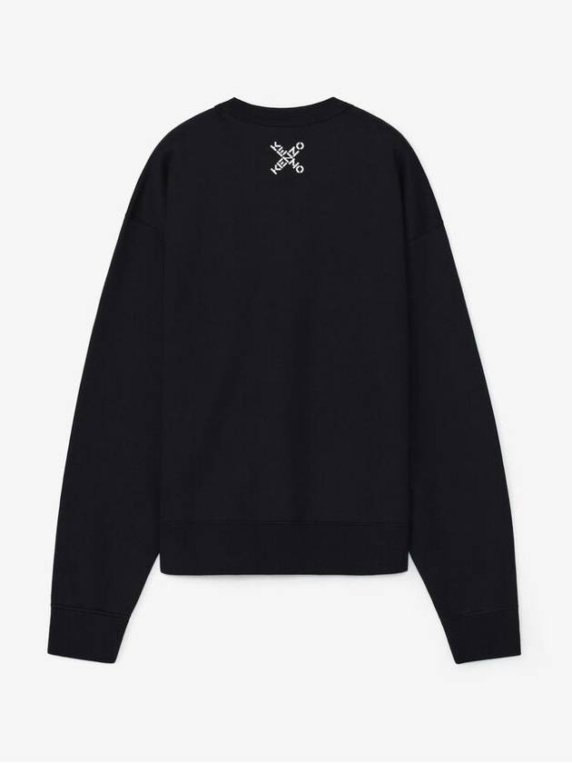 Big Cross Logo Oversized Sweatshirt Black - KENZO - BALAAN 3