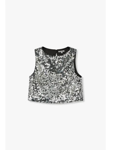 Square Sequin Sleeveless Top Jenny Silver - REFORMATION - BALAAN 1