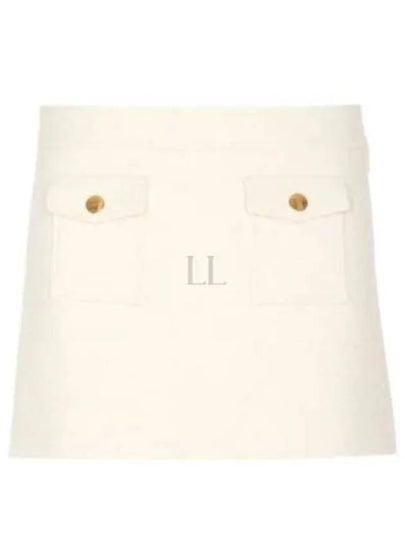 Bandeau Boutis Cotton A-Line Skirt Creme - CELINE - BALAAN 2