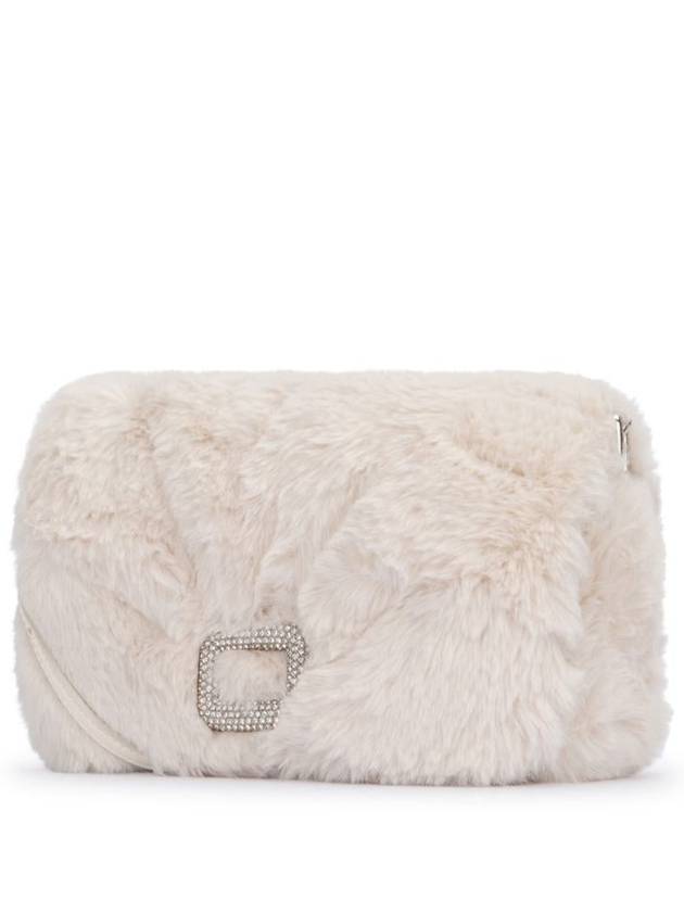 Viv' Choc Faux Fur Phone Holder Shoulder Bag Off White - ROGER VIVIER - BALAAN 3