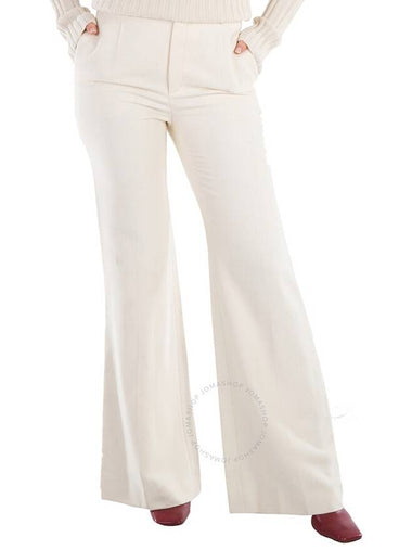 Chloe Ladies Coconut Milk High-Waisted Flared Trousers, Brand Size 34 (US Size 2) - CHLOE - BALAAN 1