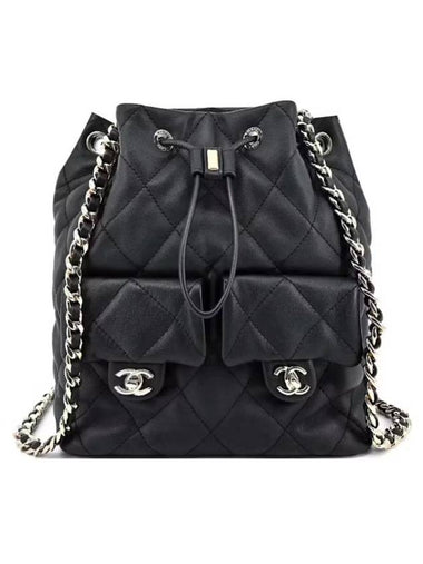 Logo Calfskin Bucket Backpack Black - CHANEL - BALAAN 1