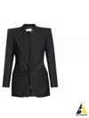 Striped Wool Jacket Black - SAINT LAURENT - BALAAN 2