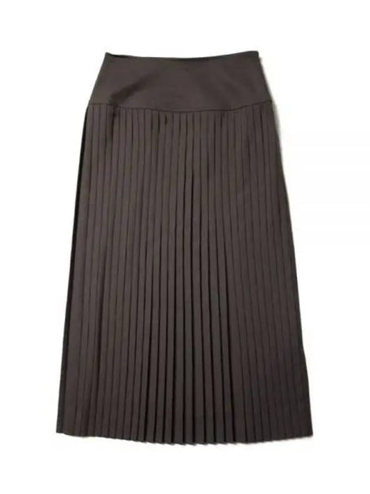 SUPER FINE TROPICAL WOOL PLEATED SKIRT A22AS04TW TOP BROWN Super fine tropical wool pleated skirt - AURALEE - BALAAN 1